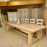 Large farmhouse table in solid oak – 3.50 m