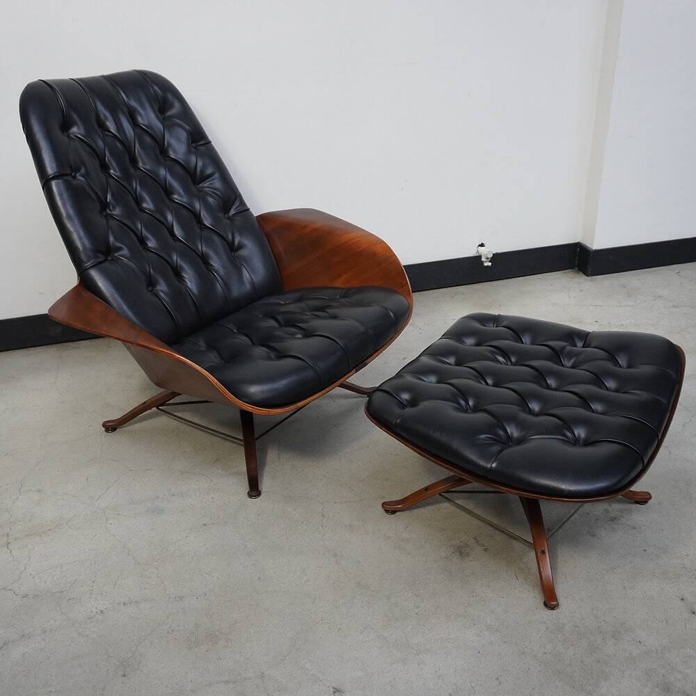 George Mulhauser Mr. Chair with Ottoman for Plycraft, United States, 1960s