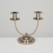 Lampe Art Déco circa 1930 en laiton nickelé