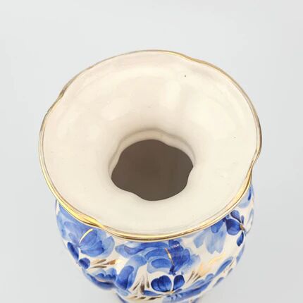 Large blue and gold vase in earthenware H.Bequet bohemian style