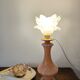 lampe de table en pâte de verre rose de Clichy, très b