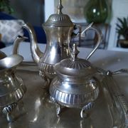 Silver metal coffee set