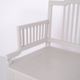 Antique storage bench with high back – grey painted – pine wood – 1860s