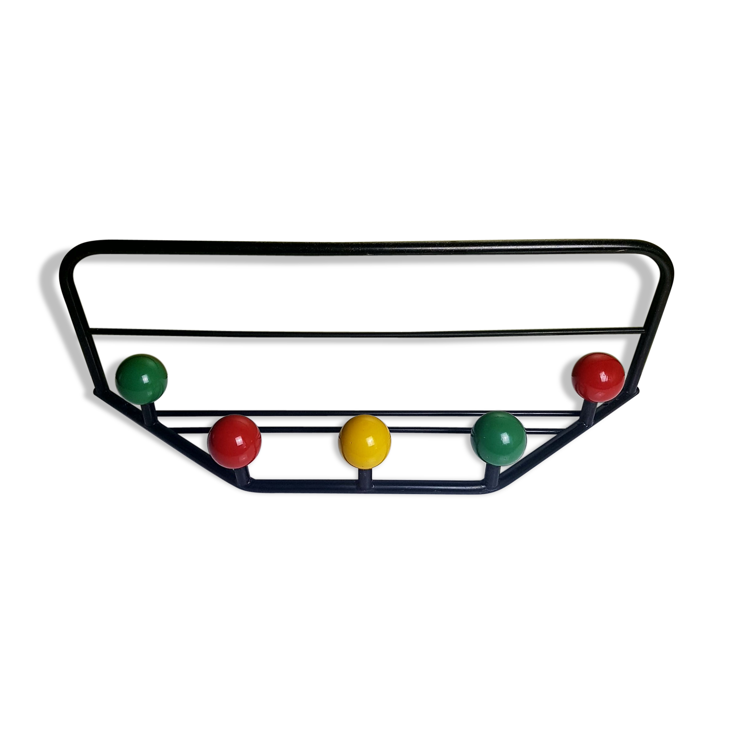 Cloakroom 5 coat hooks in colorful wood balls