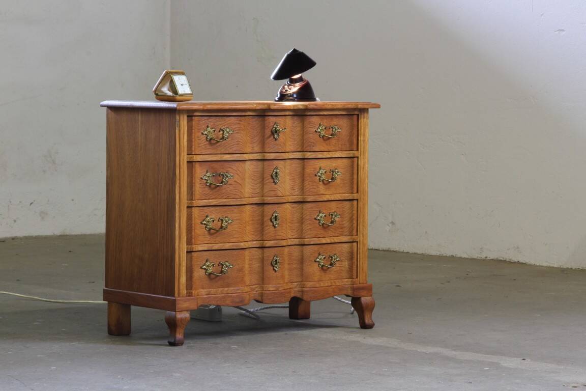 Vintage 1960s Danish Brutalist light oak dresser Kjærnulf & French style