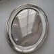 Large oval serving platter in silver-plated metal by Ravinet d'Enfert.