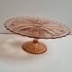 Cake dish on pink foot