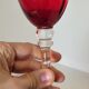 4 large red blown glass stemmed glasses 320 ml