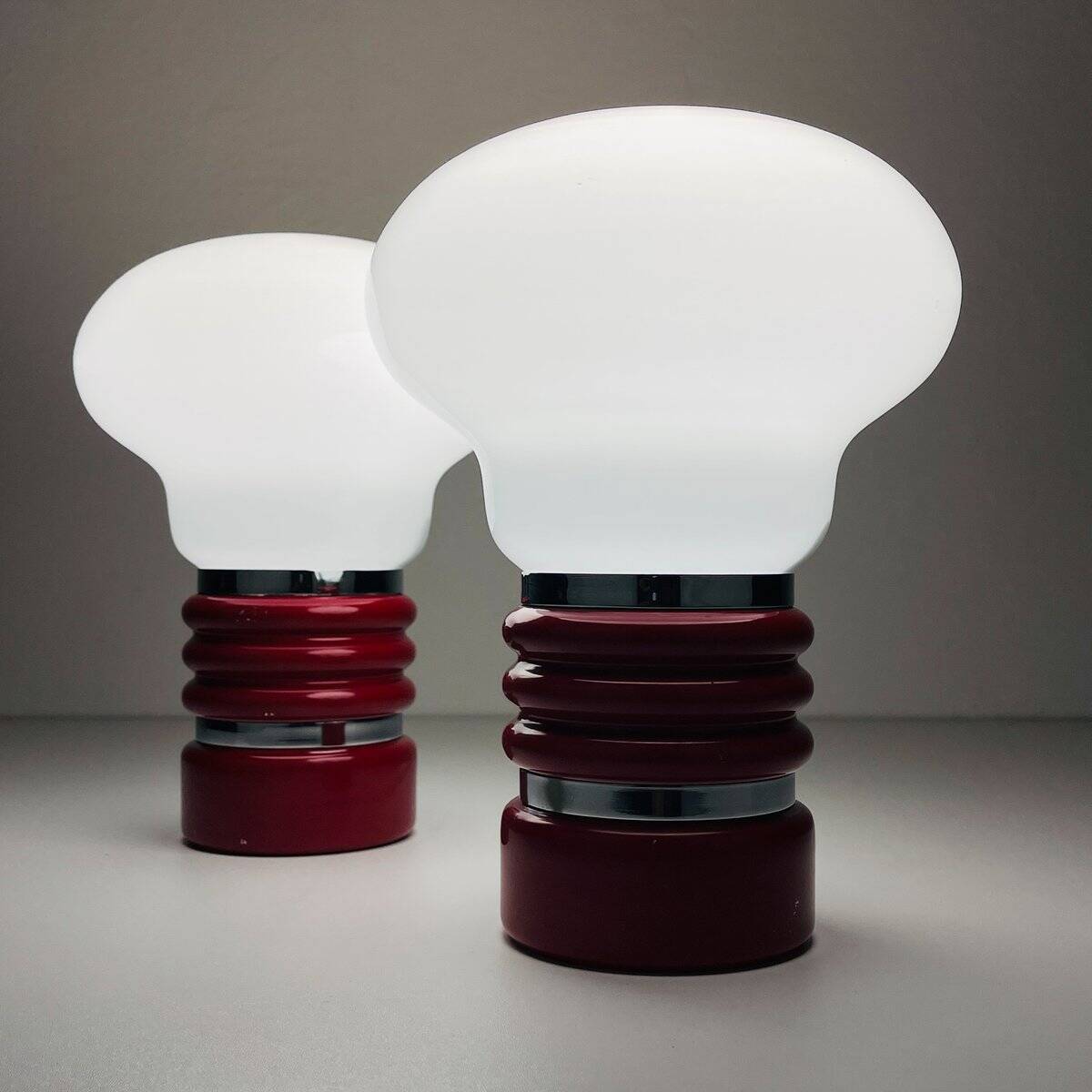 Mid-century table lamps model Bulb attributed to Enrico Tronconi, Italy 1970s, set of 2.