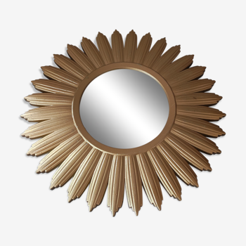 Sun mirror gilded wood frame / Diameter: 40 cm