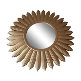 Miroir soleil cadre bois doré 40cm