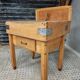 Vintage block butcher table beech kitchen island 74 x 81 cm