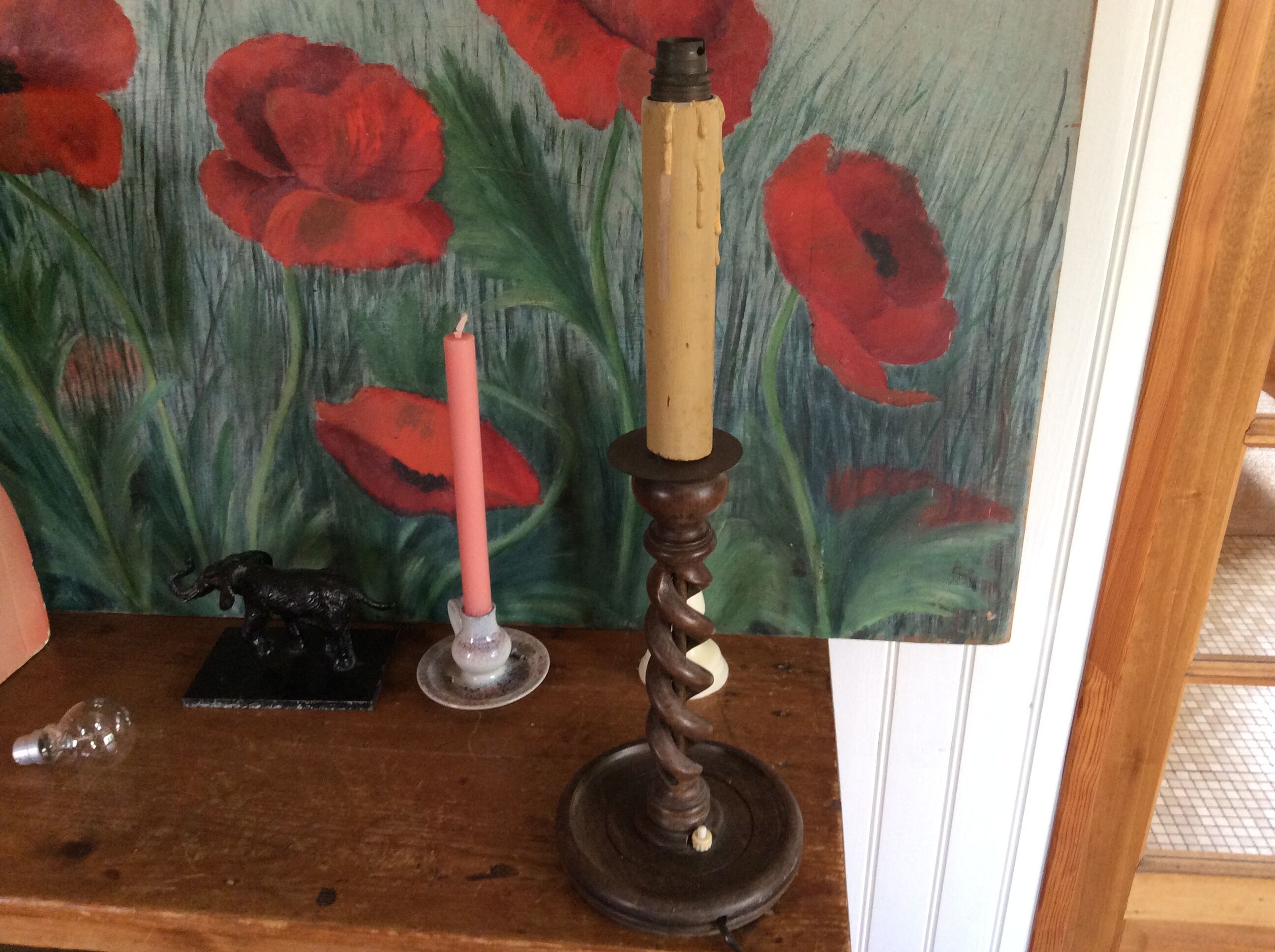 Wooden lamp foot