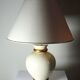 Vintage cracked cream white faience lamp Le Dauphin 1960s-70s Panama