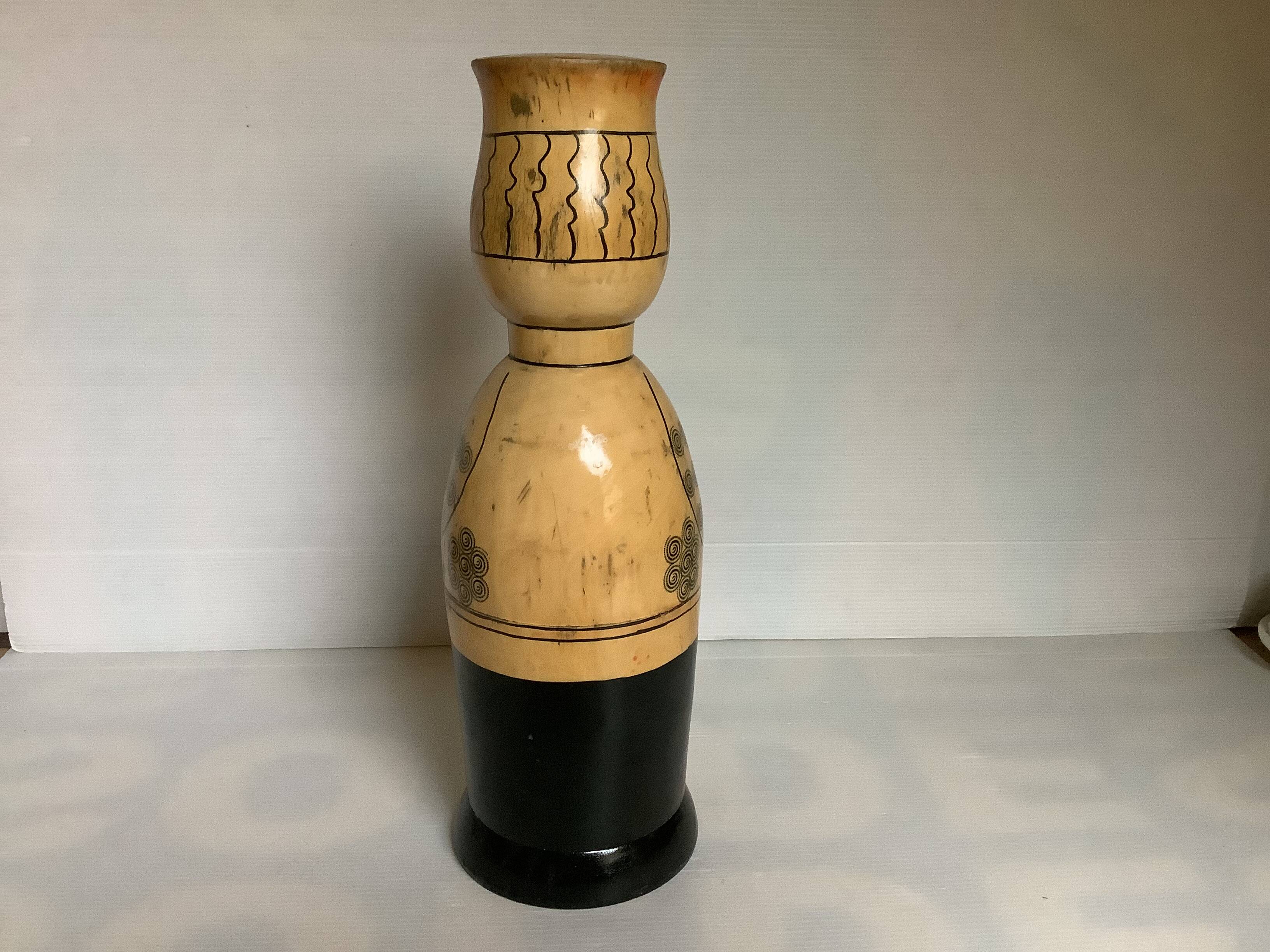 Large Russian doll bottle cover hand decorated