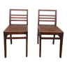 Pair of Slatted Chairs 103 Rene Gabriel Circa 1940