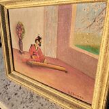 Painting "geisha with zither"