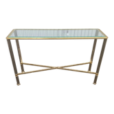 Vintage metal and glass console
