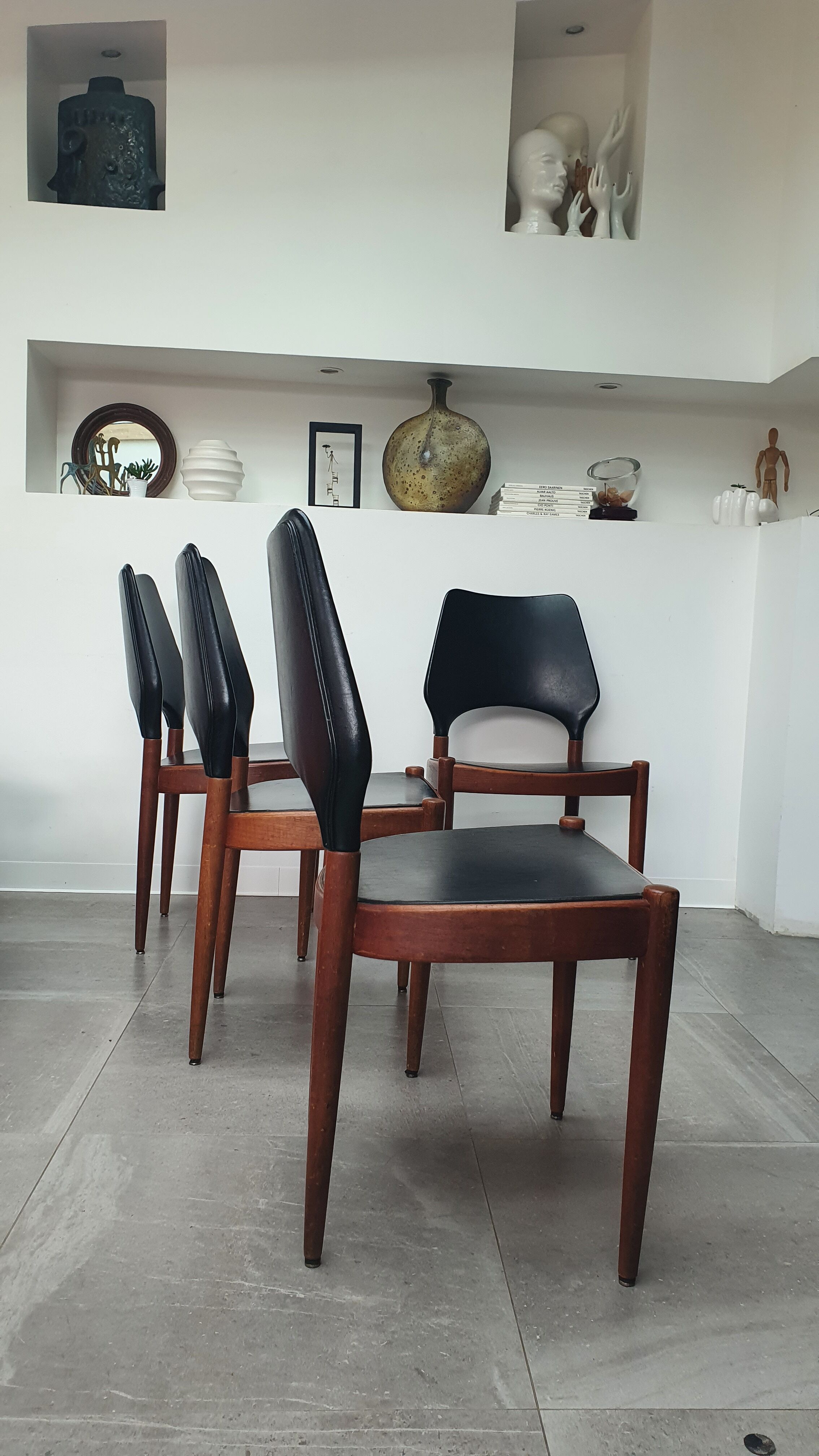 Set of 4 Danish teak chairs from the 60s