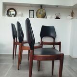 Set of 4 Danish teak chairs from the 60s