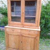old two-body sideboard in vintage honey-colored pine