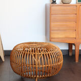 Ottoman pouf in Albini rattan