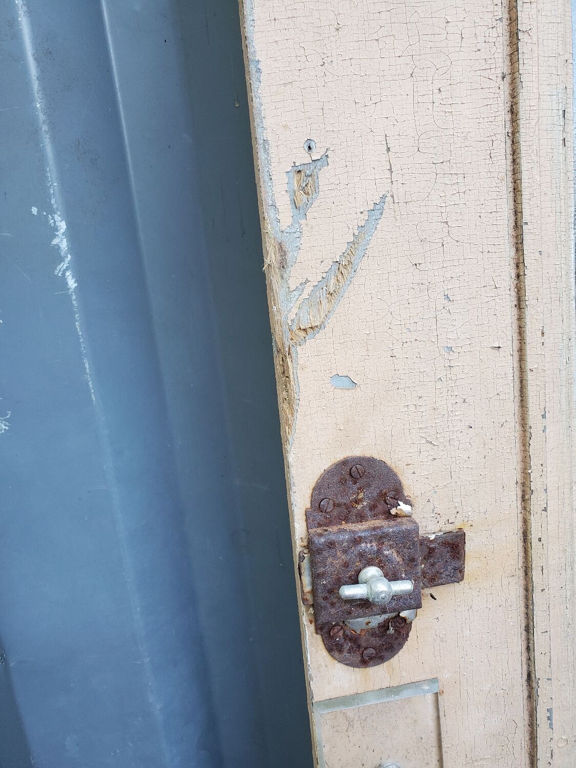 Old fir glass door