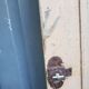 Old fir glass door