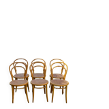 Set of 6 caned bistro chairs