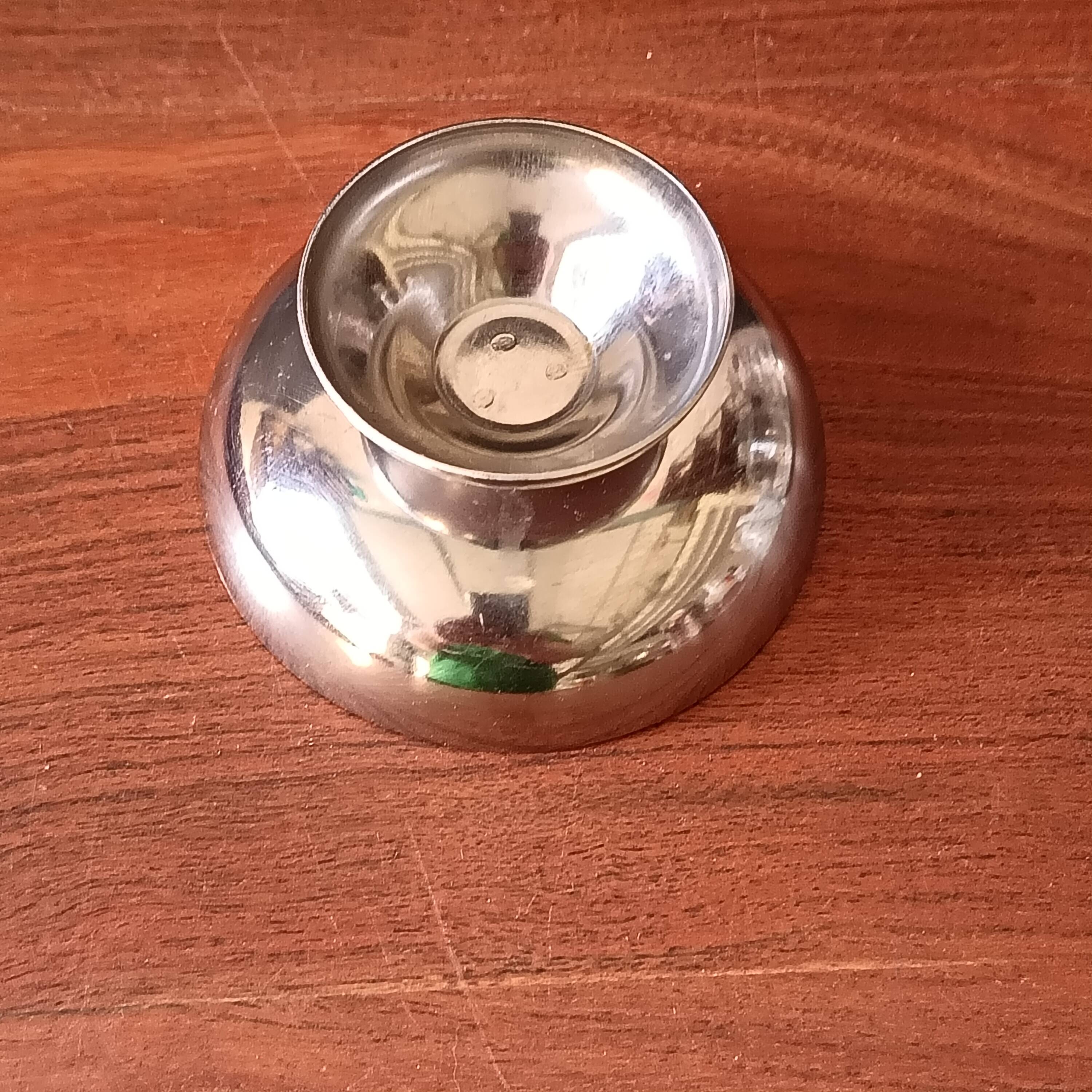 6 coupes à glace et cuillères en acier inoxydable, français, bol inox