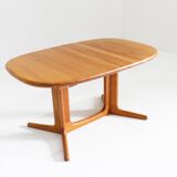 Vintage Glostrup Danish oval extendable dining table solid teak 1960s