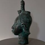 Ife head with bronze headdress (Nigeria)