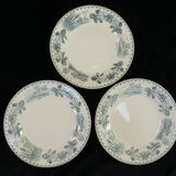 12 flat earthenware plates terre de fer bocage