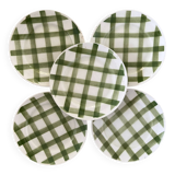 Assiettes à dessert vertes, modèle Nappe par Moulin des Loups