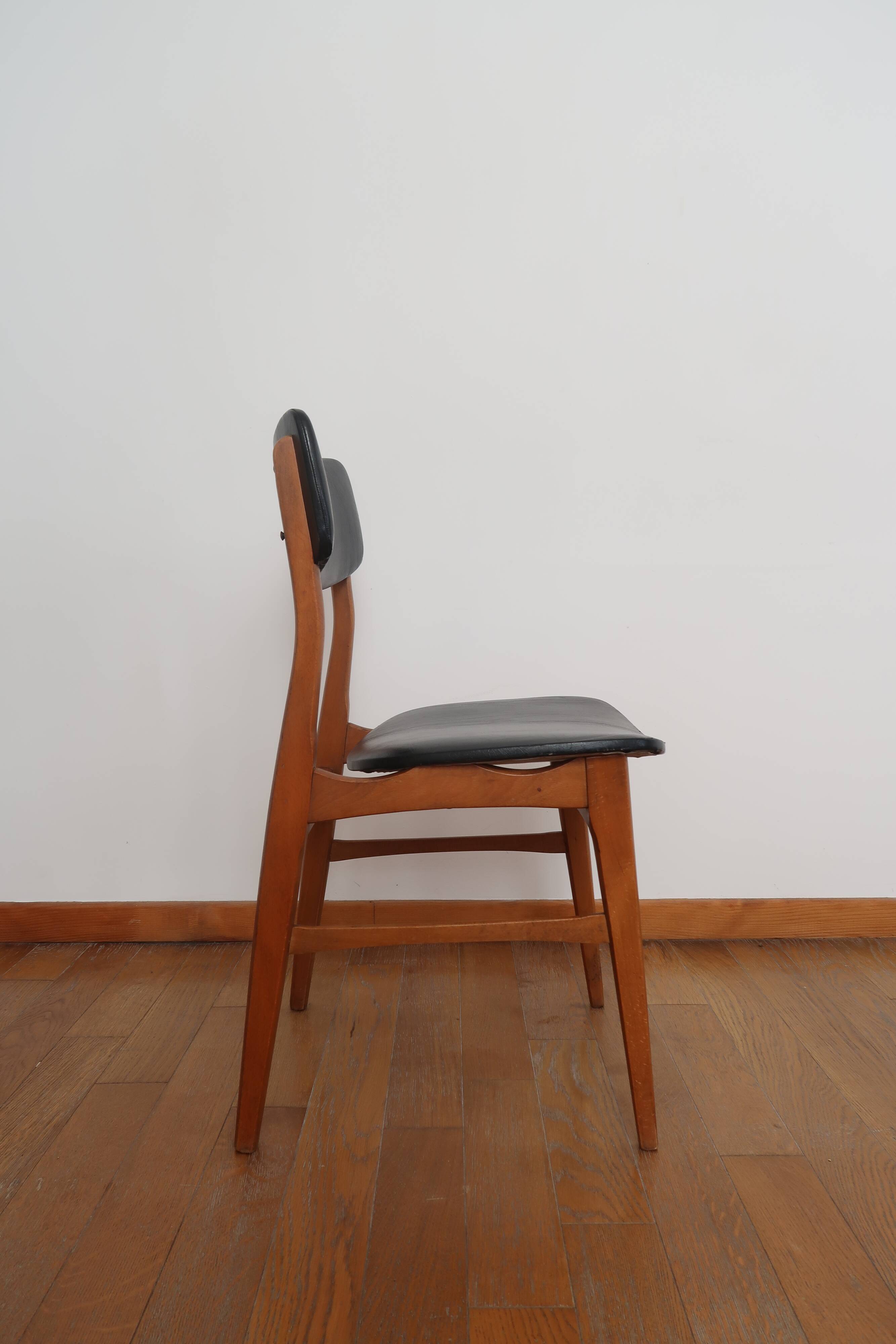 Lot de 6 chaises scandinaves skaï noir