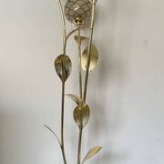 Vintage brass and mother-of-pearl floor lamp from the 70s