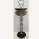 Glass and brass "bonbonniere" portable pedestal side table, 1960s