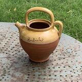 Gargoulette, Provencal jug in artisanal pottery and yellow enamel
