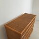 Chest of drawers, dresser, 1960s, Dal vera, bamboo and wicker, brass handles