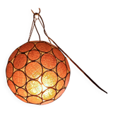 Vintage Round and Colored Glass Pendant Light