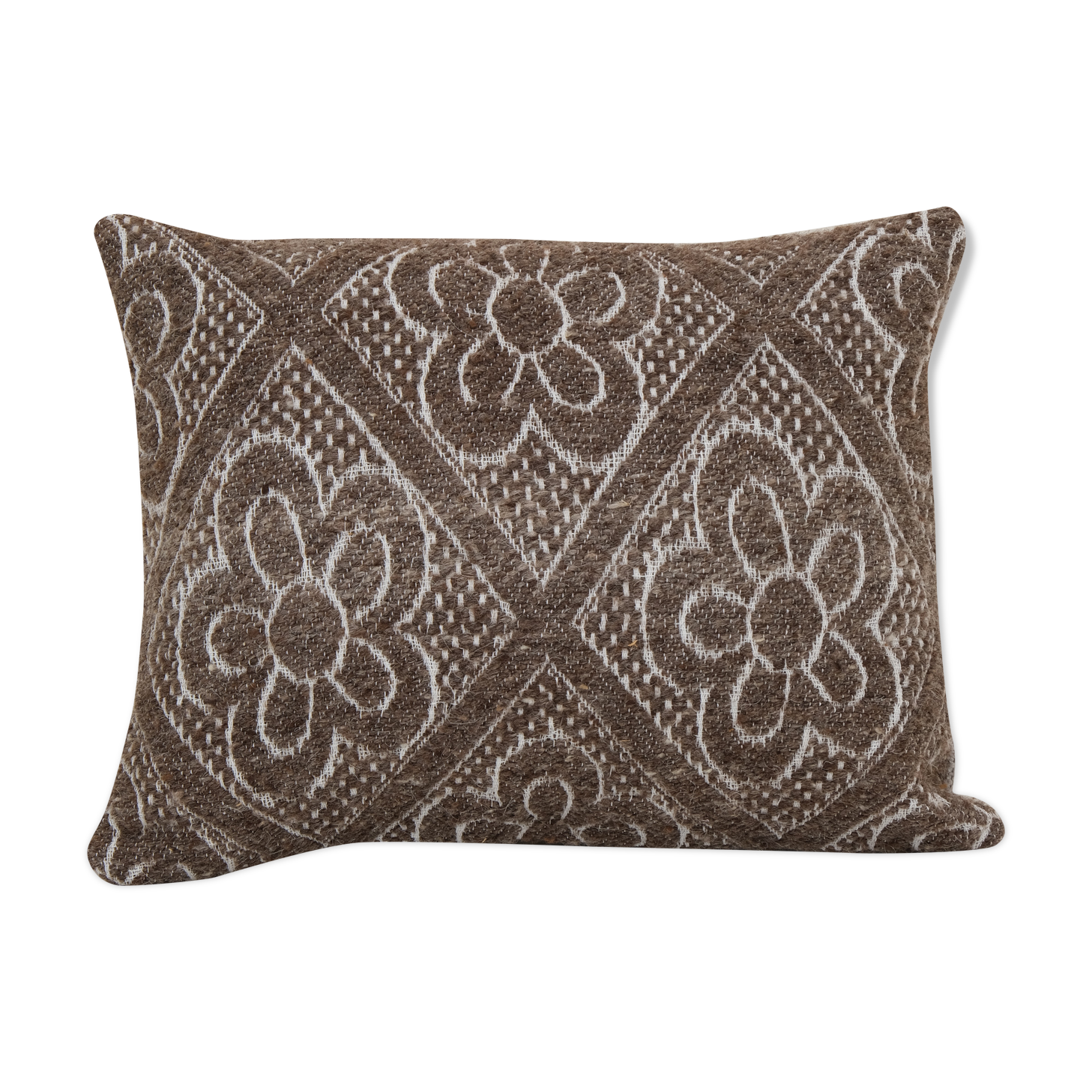 Tribal Wool Handmade Pillow Covers, Square Turkish Kilim Pillow Cover, Ethnic Organic Cushion Cover