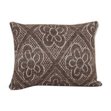 Tribal Wool Handmade Pillow Covers, Square Turkish Kilim Pillow Cover, Ethnic Organic Cushion Cover