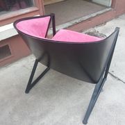 Armchair made of steel and post-formed wooden shell, circa 1980