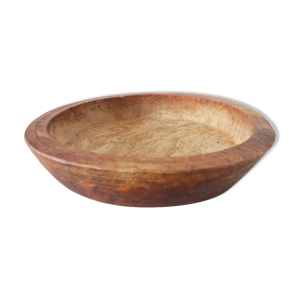 Plat en bois massif primitif brutaliste