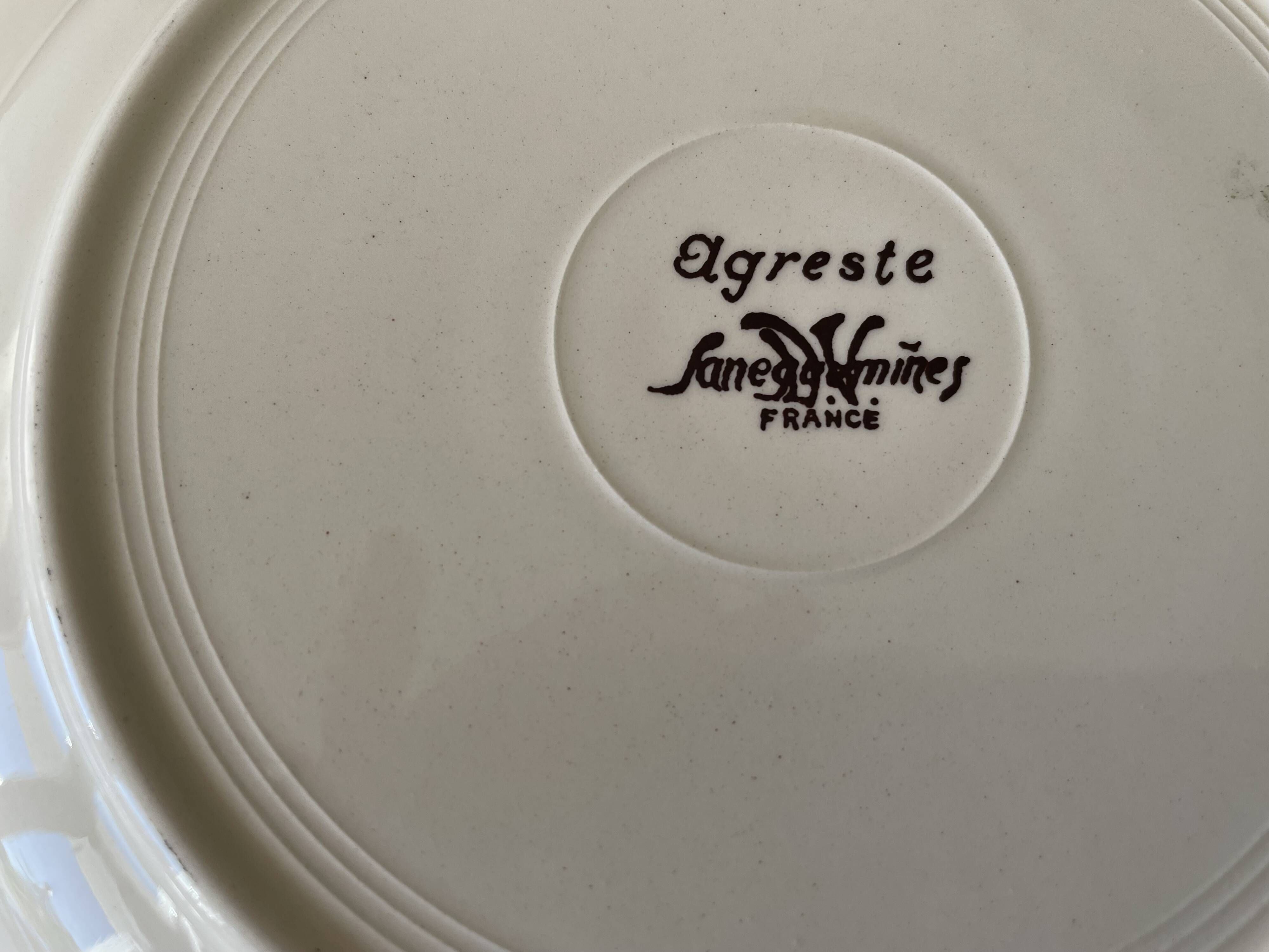 6 large antique deep plates in Sarreguemines earthenware
