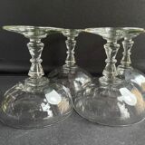 4 coupes à champagne ½ cristal taillé - portieux service alsacien
