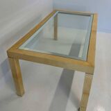 Italian Table Parchment and Glass, Attr. Aldo Tura, 1970s