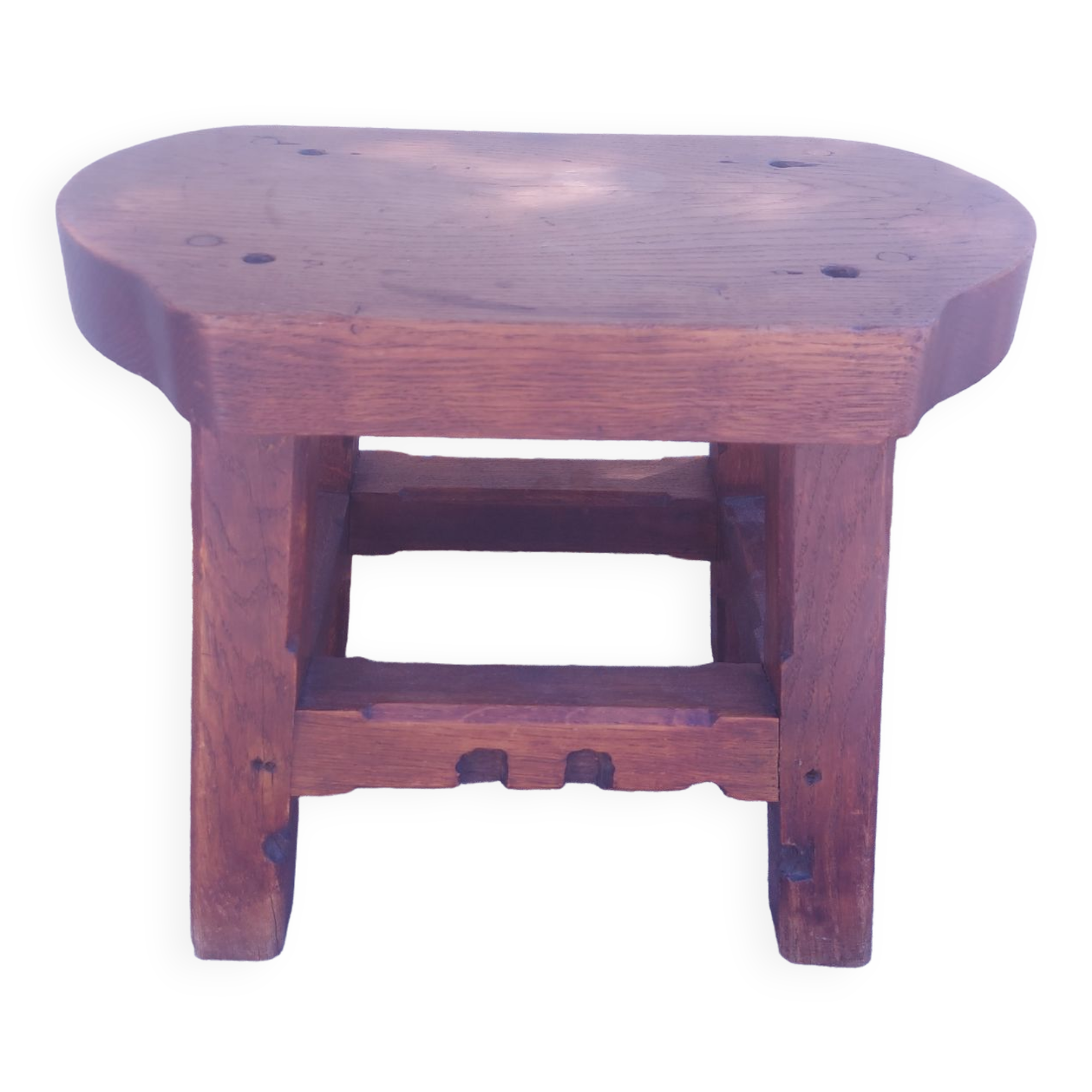 Brutalist wooden stool