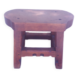 Brutalist wooden stool