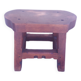 Brutalist wooden stool